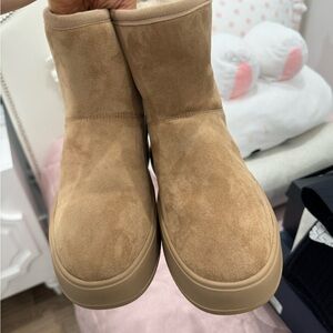 Zara Camel Suede Boots